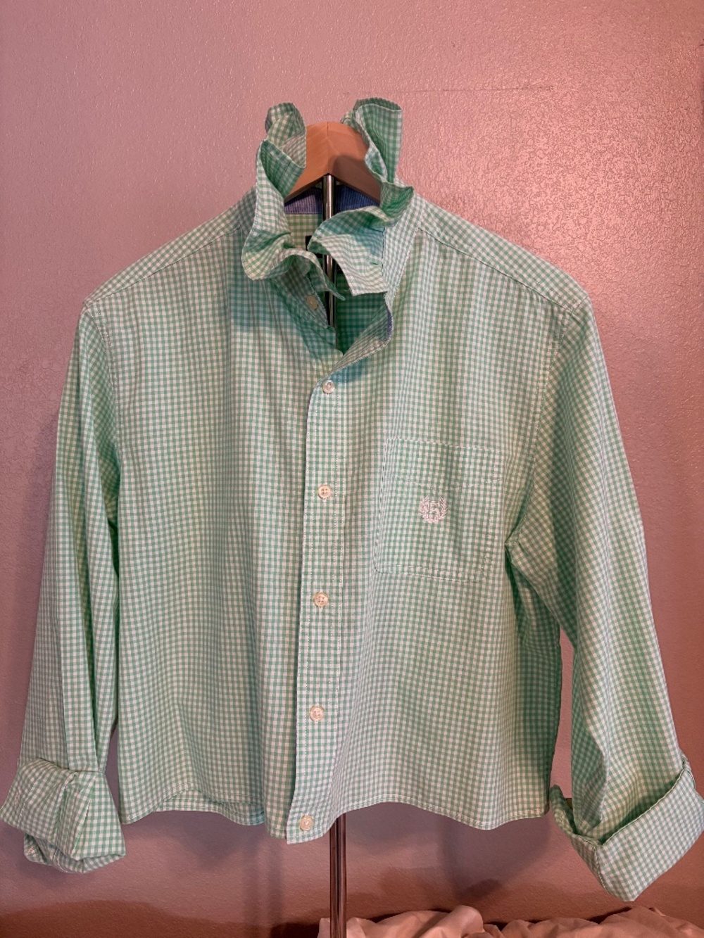 Upcycled Chap’s gingham shirt